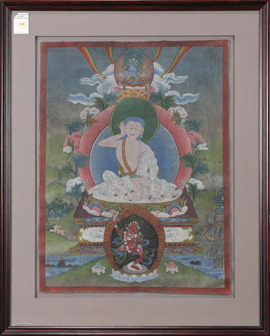 TIBETAN THANGKA OF MILAREPA Tibetan