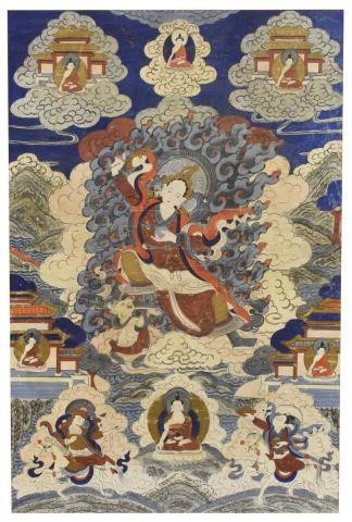 TIBETAN THANGKA RELIGIOUS GOUACHE