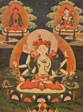 TIBETAN THANGKA, USHNISHAVIJAY