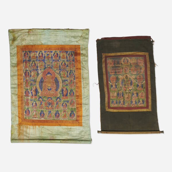 Tibetan. Thangkas, set of two.