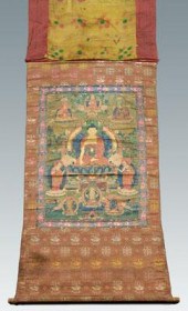 Tibetan thanka of Buddha Sakya