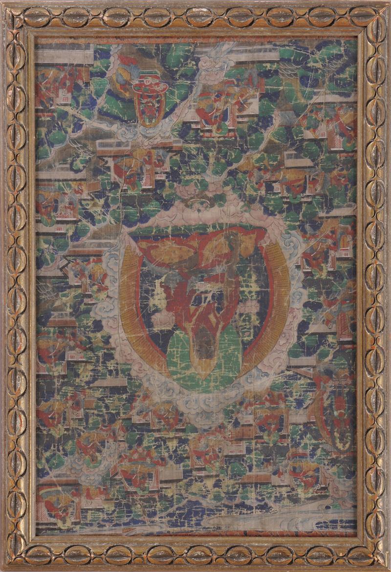 TIBETAN THANKA ON CANVAS Centered