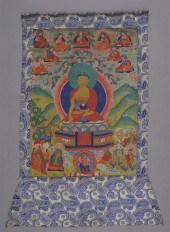 TIBETAN THANKA The central dei