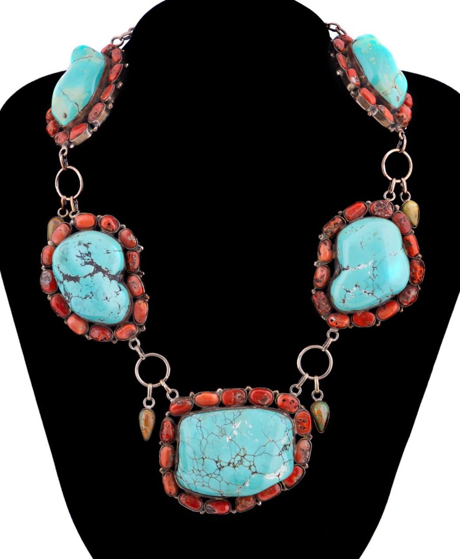 TIBETAN TURQUOISE & CORAL SILVER