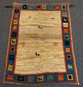 TIBETAN WOOL ANIMAL RUG, 4 FT
