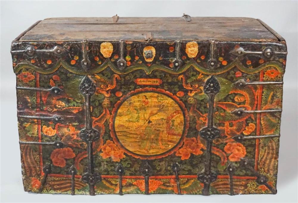 TIBETAN WROUGHT IRON-BOUND