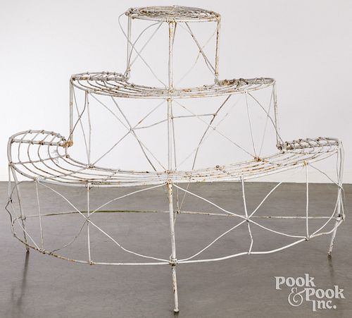 TIERED WIRE PLANT STAND, EARLY 20TH