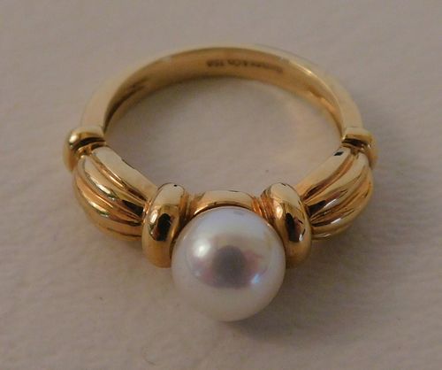 TIFFANY 18K GOLD & AKOYA PEARL