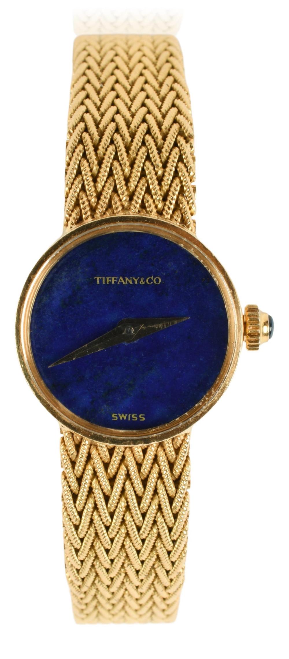 TIFFANY 18K YELLOW GOLD AND LAPIS
