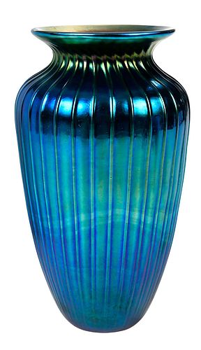 TIFFANY BLUE FAVRILE ART GLASS
