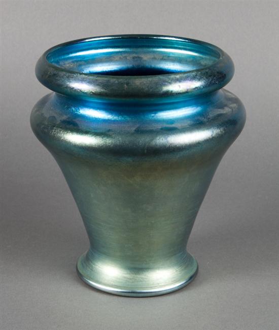 Tiffany blue favrile glass vase