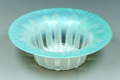 Tiffany bowl, iridescent blue