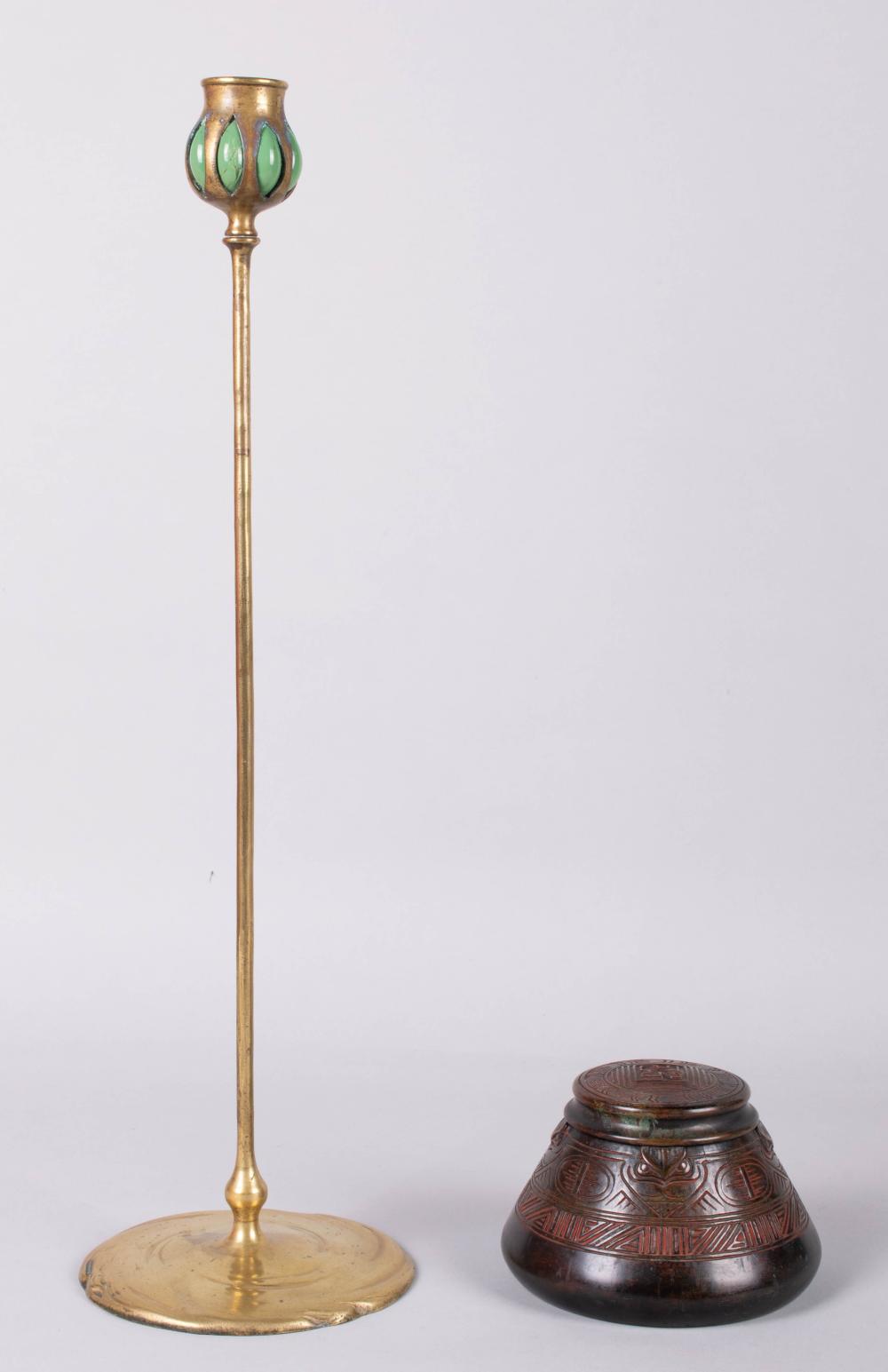 TIFFANY BRONZE INKWELL AND