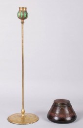 TIFFANY BRONZE INKWELL AND TIF