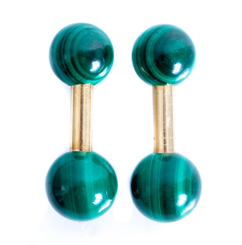 TIFFANY & CO 14K YG MALACHITE