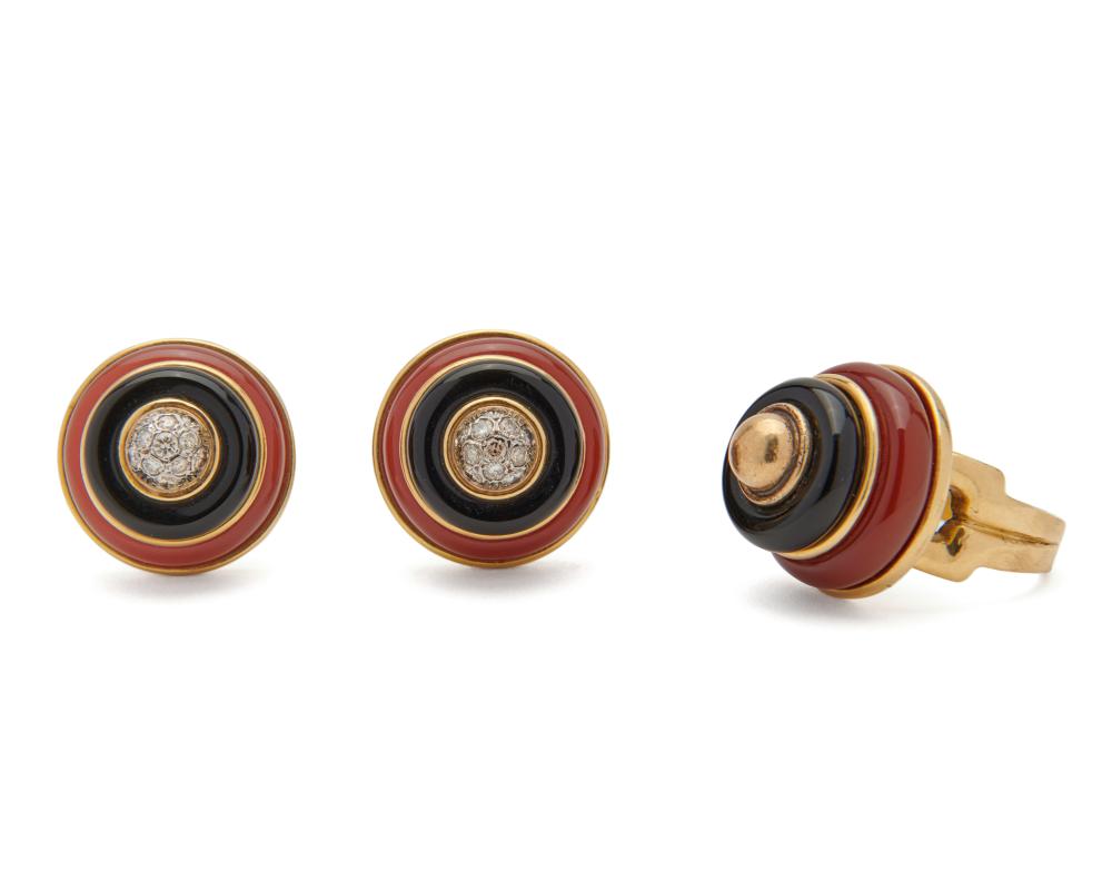 TIFFANY & CO. 18K GOLD, ONYX,