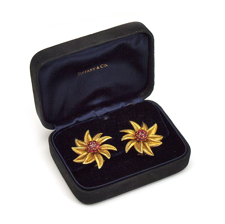 TIFFANY & CO 18K RUBY EARRINGS