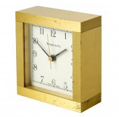 TIFFANY & CO. BRASS DESK CLOCK
