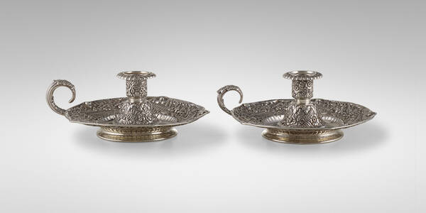 Tiffany & Co.. Chambersticks, pair.