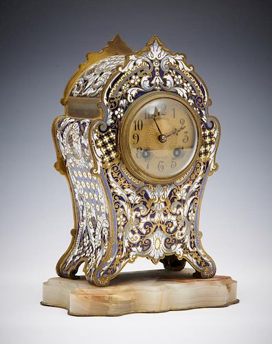 TIFFANY & CO CHAMPLEVE MANTLE CLOCK