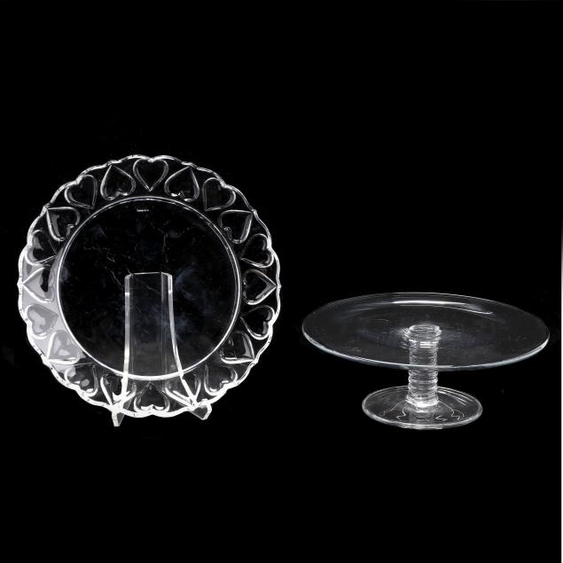 TIFFANY & CO., GLASS CAKE STAND AND
