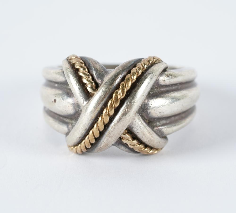 TIFFANY & CO. STERLING & GOLD 'X'