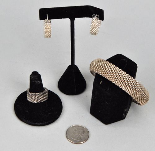TIFFANY CO. STERLING MESH BRACELET,