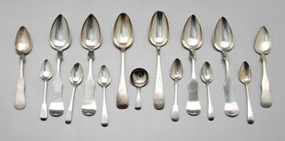 Tiffany, coin and English spoons: