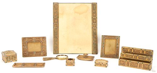 TIFFANY DESK SET, NINTH CENTURY