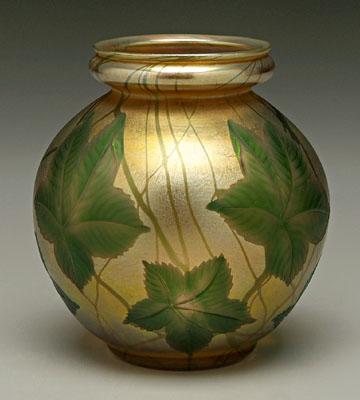 Tiffany favrile art glass vase,