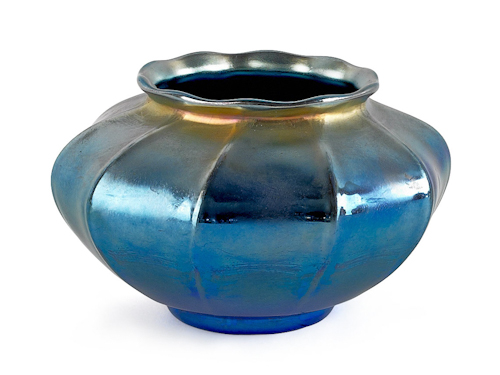 Tiffany Favrile glass blue