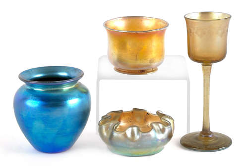 Tiffany Favrile glass blue