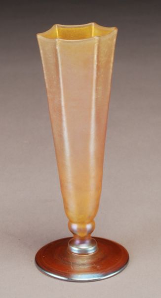 Tiffany Favrile glass footed