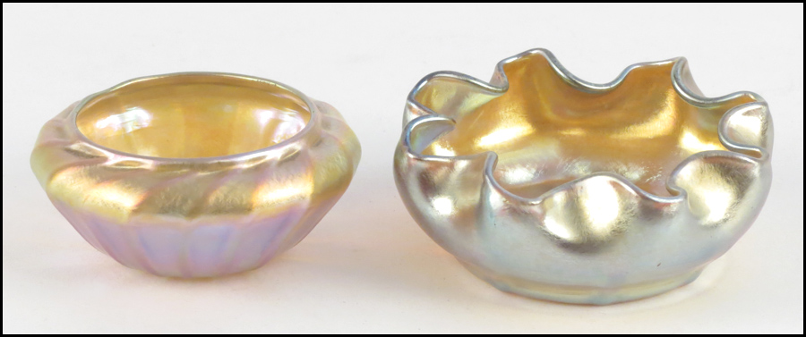 TIFFANY FAVRILE GLASS SALT DISH.