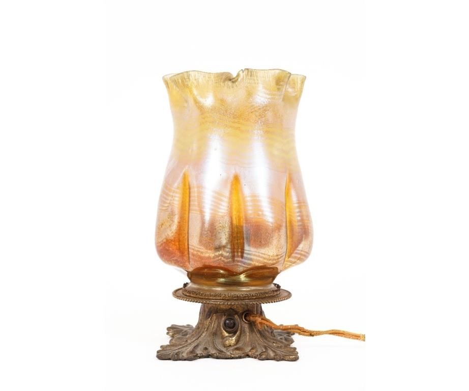 Tiffany favrile glass shade table