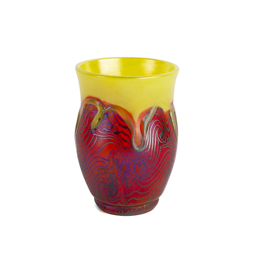 Tiffany Favrile glass vase signed