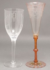 Tiffany favrile glass wine ste