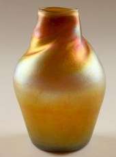 TIFFANY FAVRILE VASE INCISED L