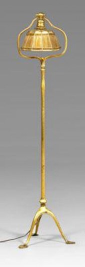 Tiffany floor lamp, tripod bas