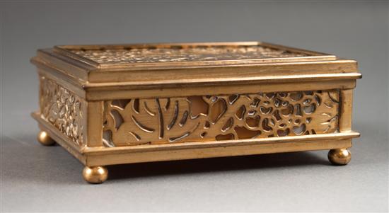 Tiffany gilt-bronze and slag