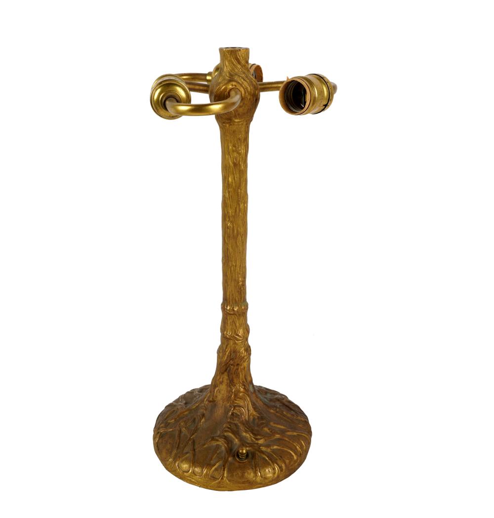 TIFFANY GILT BRONZE LAMP