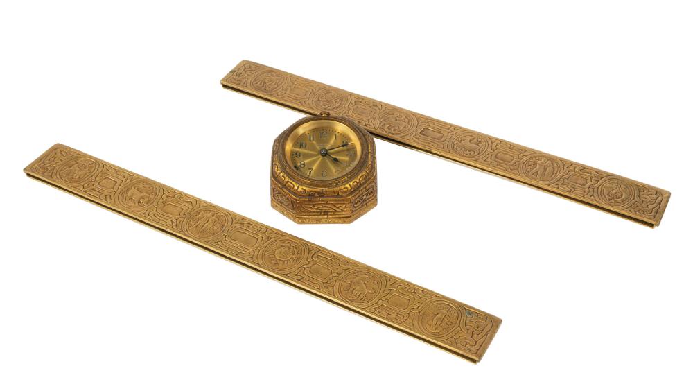 TIFFANY GILT BRONZE "ZODIAC" DESK