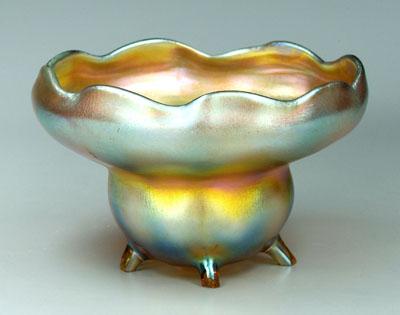 Tiffany glass footed bowl,