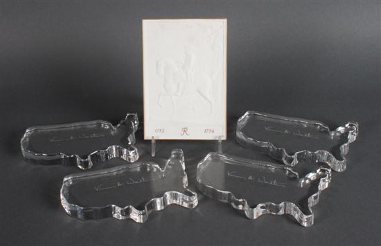 Tiffany glass name plates in form