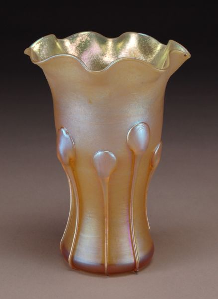 Tiffany gold Favrile glass vase