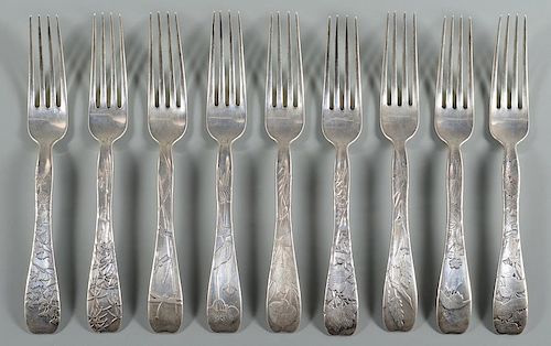 TIFFANY LAP OVER EDGE SILVER FORKS,