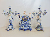 TIFFANY PORCELAIN 3 PIECE CLOC