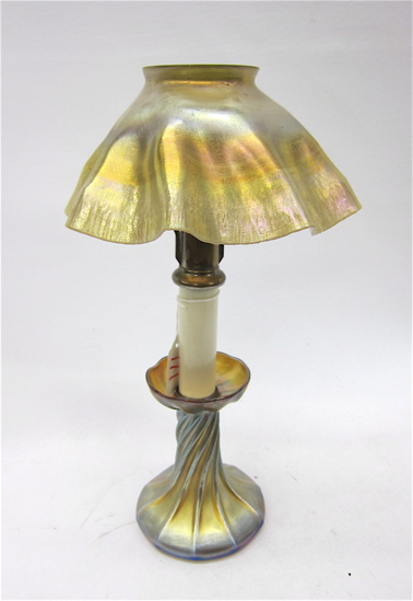 TIFFANY SIGNED ART GLASS CANDLE