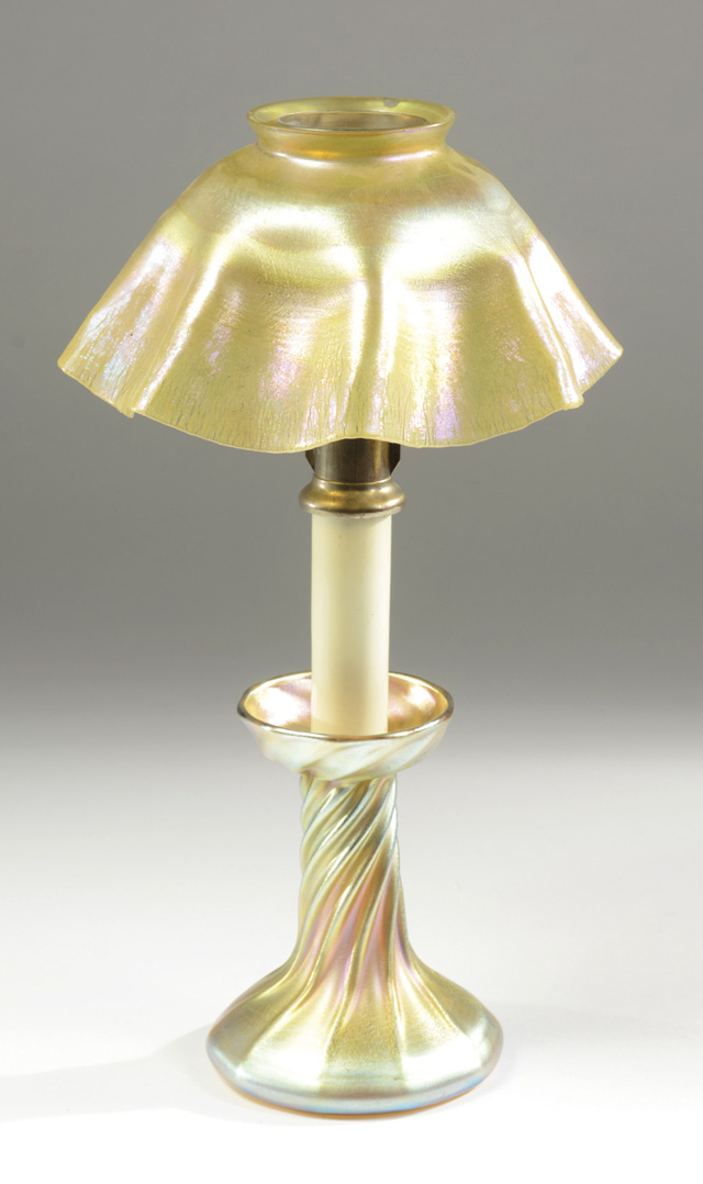 TIFFANY SIGNED ART GLASS CANDLE