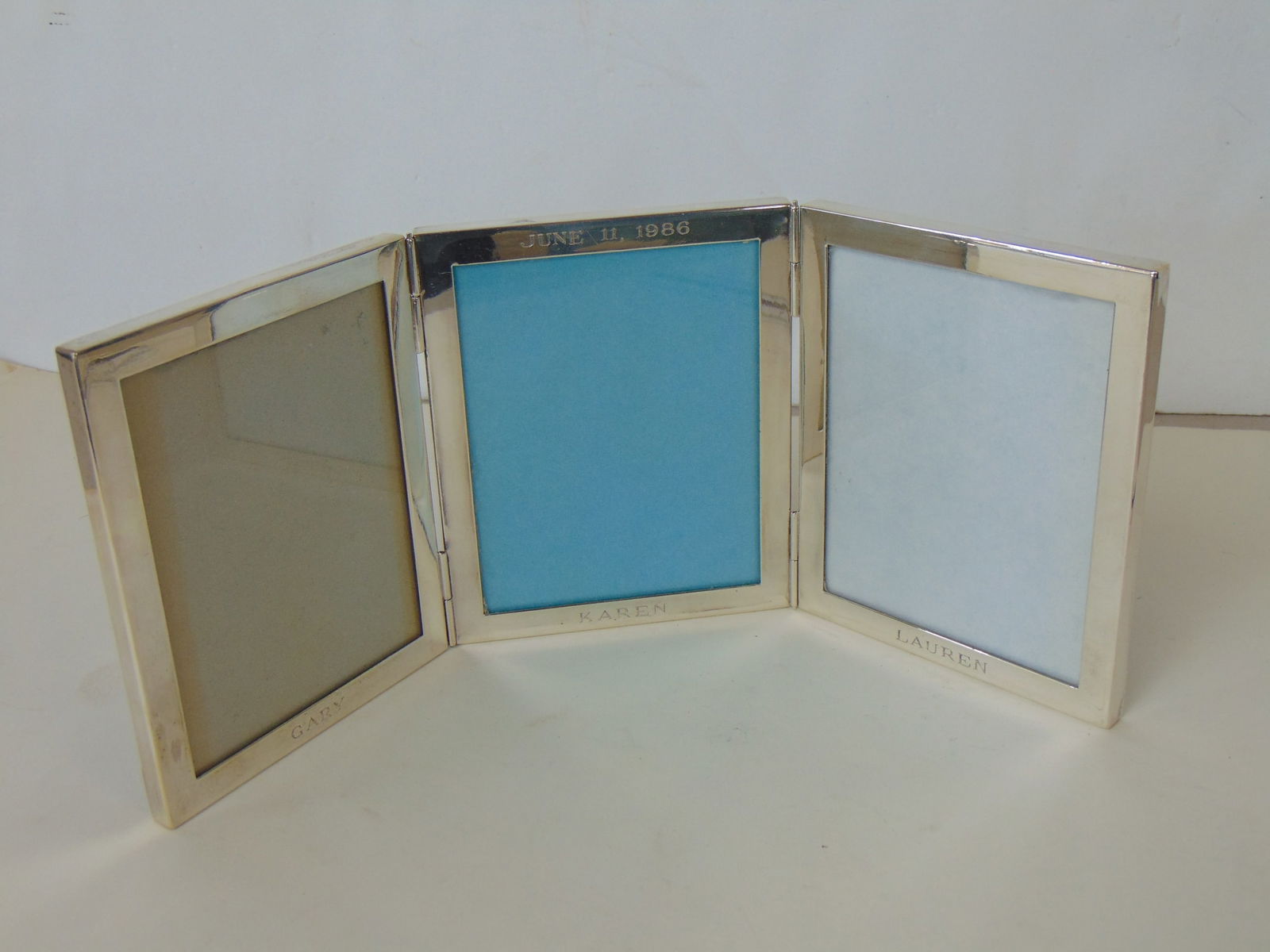 TIFFANY SILVER FRAMED TRYPTIC